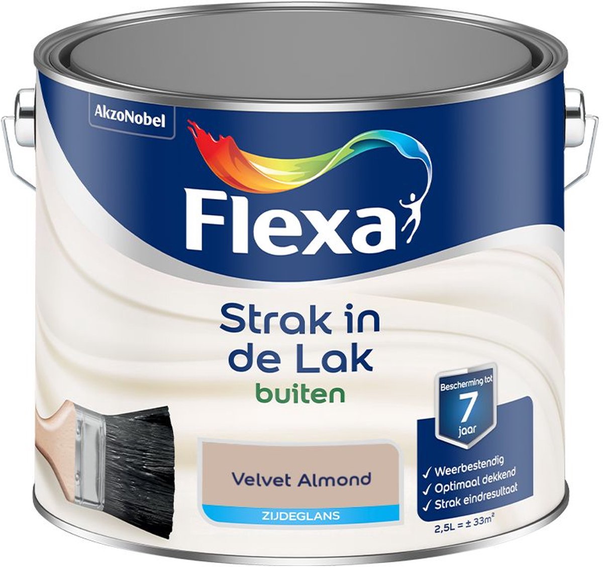 Flexa - Strak In De Lak Buitenlak Zijdeglans - Velvet Almond - 2,5 L - Kleur Van Het Jaar 2027