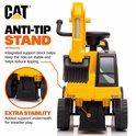 Gele loopauto met anti-kantelstandaard voor extra stabiliteit. Extra steun onderaan.