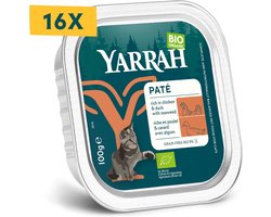 Yarrah Bio Alu Paté Grainfree Kattenvoer Nat Kip & Eend - 16 x 100 gr