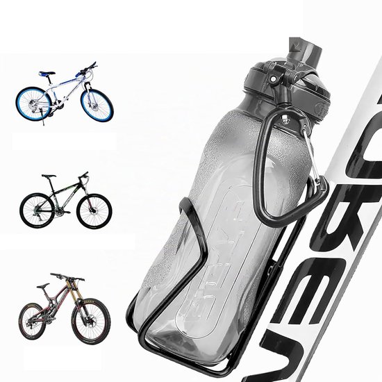 2-stuks Bidonhouder voor de fiets - Bidonhouder - Inclusief schroeven en sleutel - 15x7 cm - Geschikt voor racefietsen en mountainbikes, biedt ruimte aan bidons met een diameter van circa 7,5 cm - Zwart — afbeelding 4