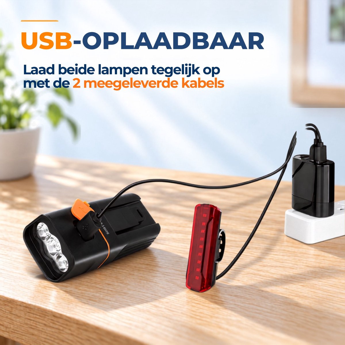 AXIMO Fietsverlichting Set 500 lumen - Fietslamp USB Oplaadbaar LED - Aluminium Voorlicht en Achterlicht - Roteerbaar voorlicht - Waterbestendig (IPX5) Fietslicht thumbnail 5