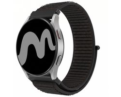 Nylon bandje - Universeel 20 mm aansluiting - Geschikt voor o.a. Samsung Galaxy Watch 7/6/5/4/FE/Active 2, Garmin Vivoactive 6/5/4/3, Forerunner 245/165/55, Venu Sq 2, Amazfit GTS/Bip, Huawei Watch GT 2/GT 3 42 mm, Polar Ignite/Pacer - Zwart