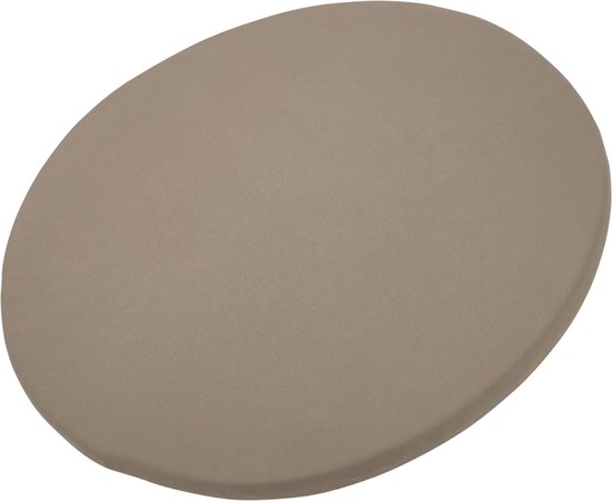 Rond hoeslaken voor babymatras in effen donker taupe jersey katoen.