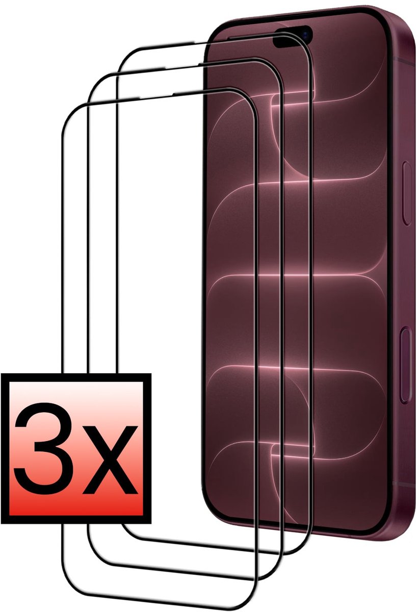 Screenprotector - 3 Stuks - Geschikt voor Apple iPhone 18 Pro Max - Full Cover - Beschermglas - Gehard Glas - Tempered Glass - Screen Protector