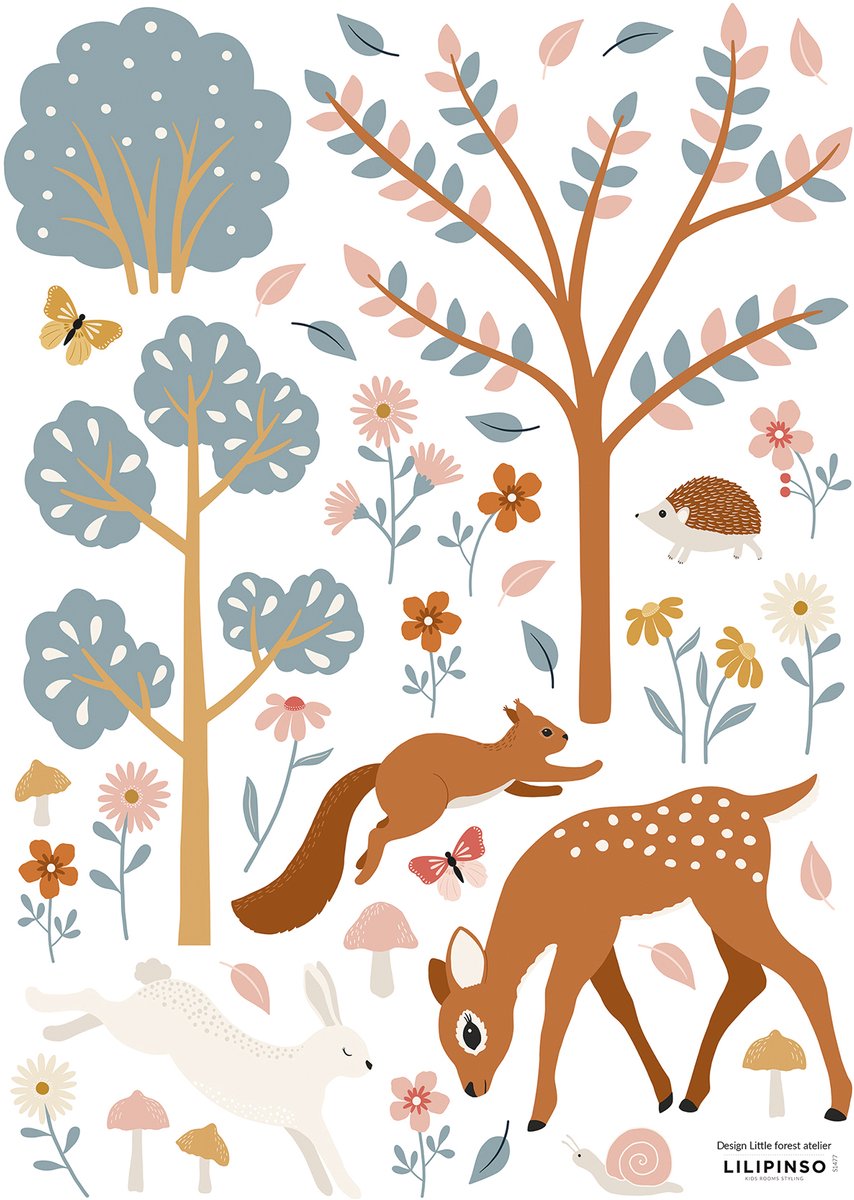 Lilipinso Joro Muurstickers A3 - Woodland Animals and Deer