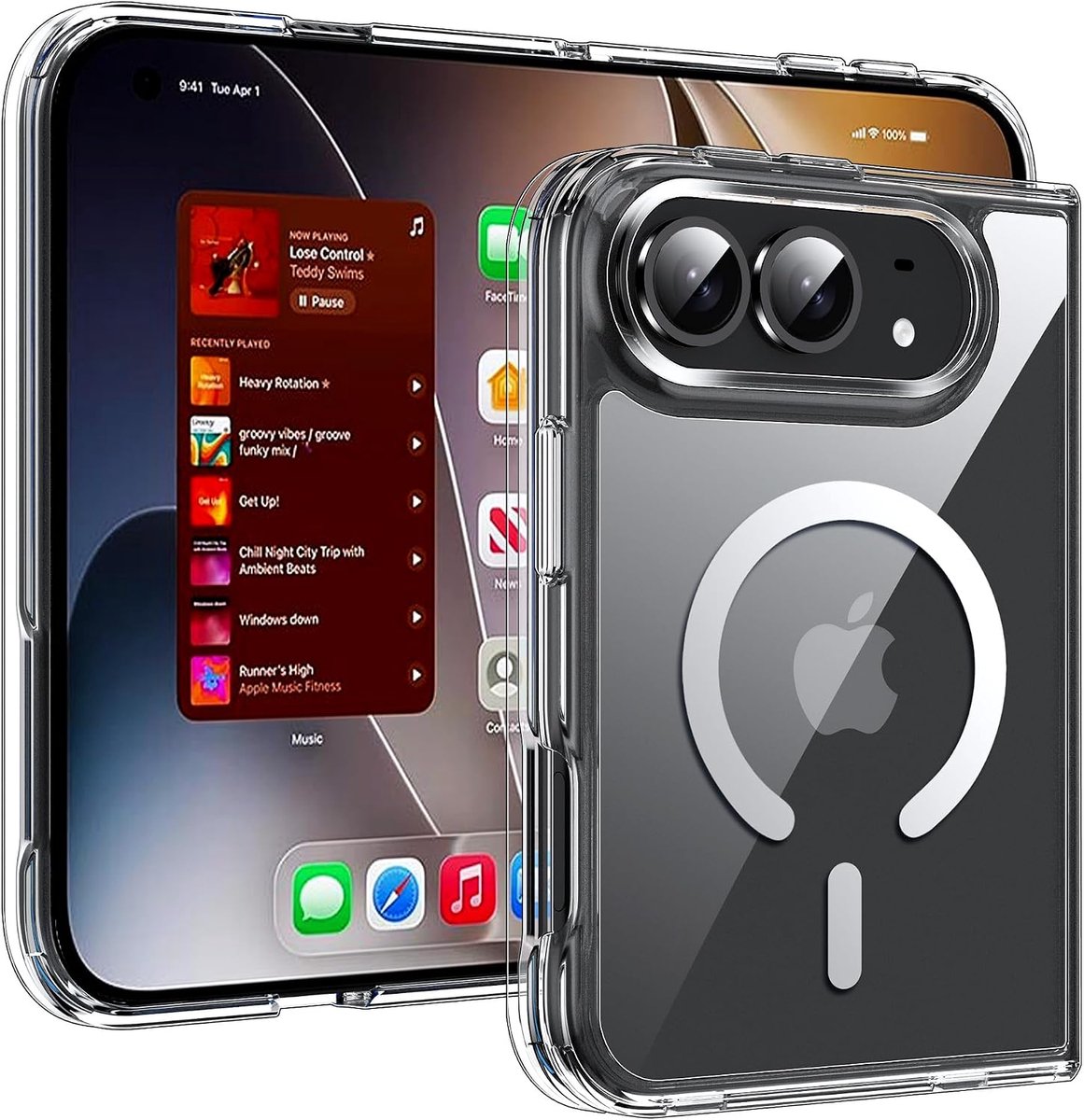 Zandarix Hoesje Geschikt voor Apple iPhone Duo - Back Cover Hoesje - Geschikt voor Mag - Ultradun - Krasbestendig - Transparant