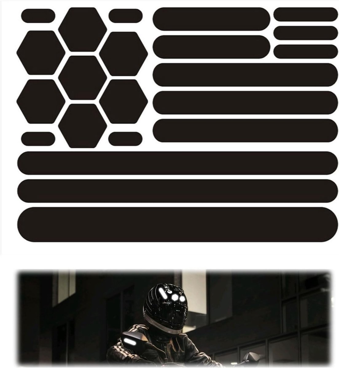 Reflecterende stickers voor motorhelmen - Veiligheid, zichtbaarheid en optimale hechting voor fiets en motor