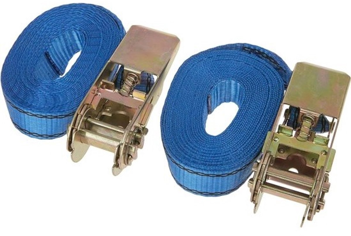 Spanbanden 800 kg 65 m ratel sjorbanden 25 mm zwart 800 daN 1t - set van 2 stuks