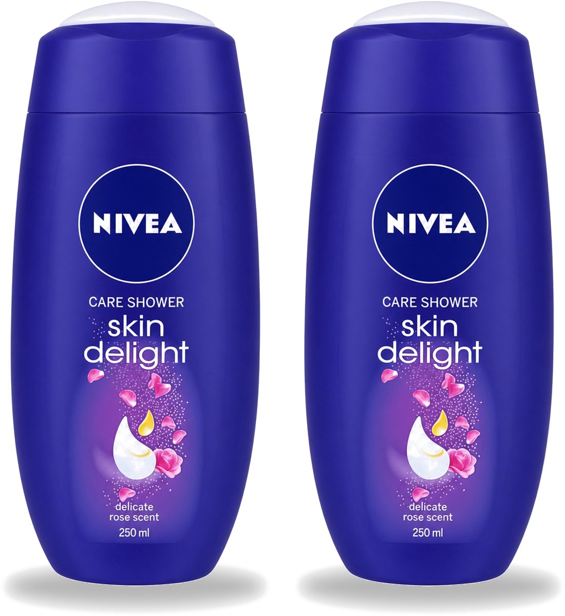 2 x Nivea - Douchegel - Skin Delight Delicate Rose - 250 ml - Voordeelverpakking - 2 stuks