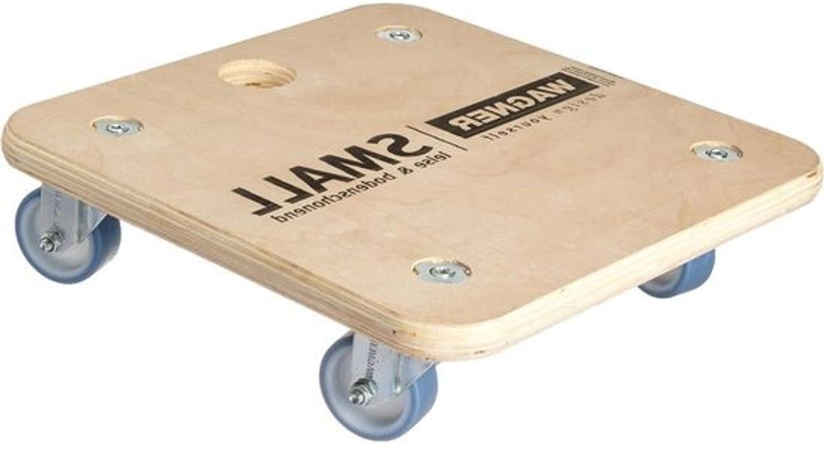 Transport dolly 29 x 29 cm voor onhandelbare voorwerpen - draagvermogen 250 kg - grijpgat - FSC®-gecertificeerd