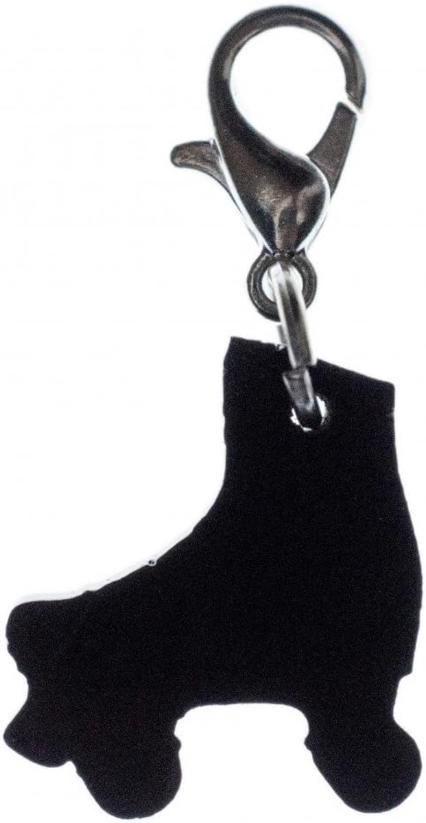 Rolschaatsen Charm rolschaatsen diskoroller acryl - handgemaakte modesieraden I kettinghanger verzilverd - bedelhanger bedelarmband - hanger voor armband, 20 mm