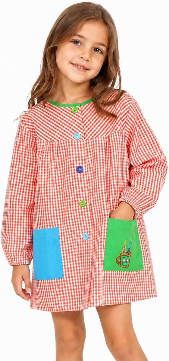 Schooljas voor jongens of meisjes, baby, kinderschool, voor kleuterschool en school met knopen, Azul, 2-3 Jaar