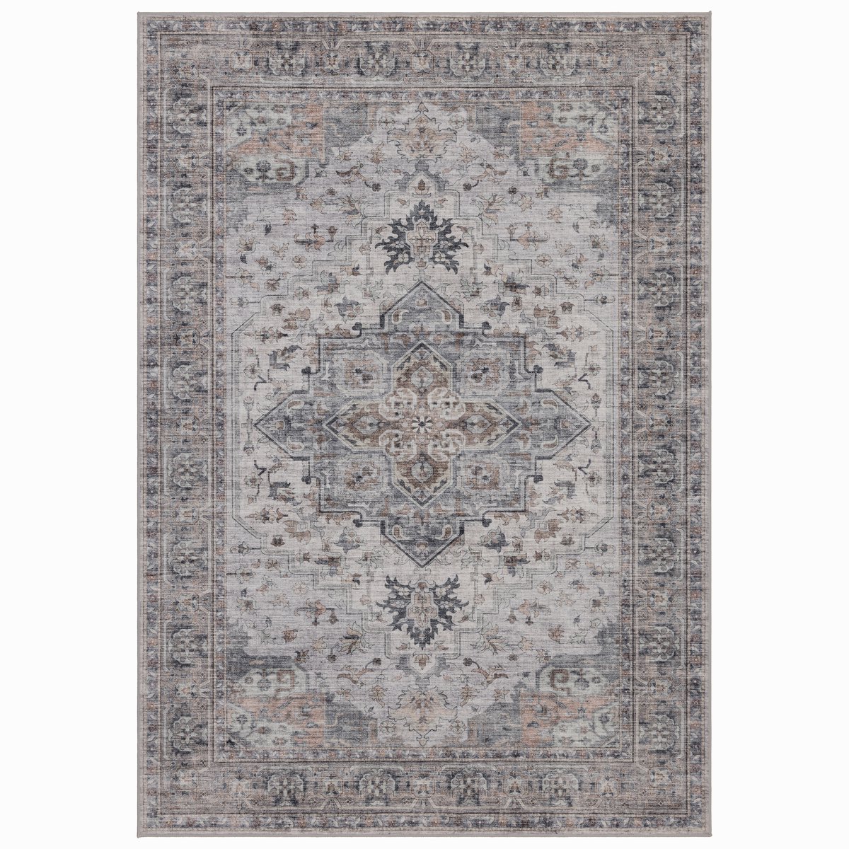 Vintage Vloerkleed Atlas Oosters 120x170 cm - Wasbaar Antislip Beige
