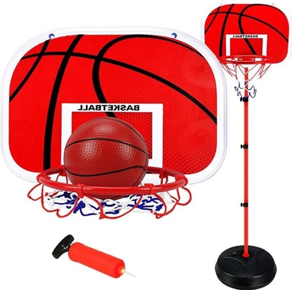 Mini-basketbalstandaard voor kinderen - Verstelbare kindersport indoor/outdoor - Inclusief drie basketbalballen