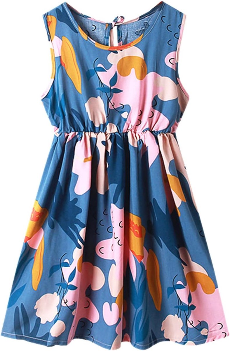 Jurk voor meisjes, ceremonie, bruiloft, prinses, bloemen, zomer, katoen, mouwloos, chic, kinderen, doop, avond, party, show, gala-outfit, A199