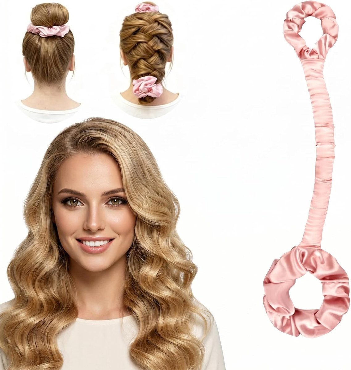 Zonder hitte, roze, accessoires voor krullen, krulspelden, krulspelden