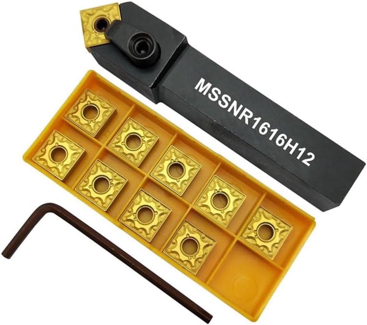 16 mm MSSNR1616H12 gereedschapshouder met 10 stuks SNMG120404 SNMG431 hardmetalen wisselplaten voor staal