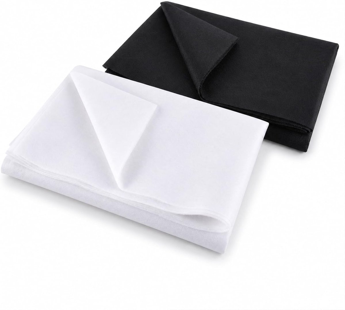 dubbelzijdig hechtend 2 stuks 100 x 100 cm, zwart-wit licht kleefvlies voor stof kleding DIY applicatie reparatie