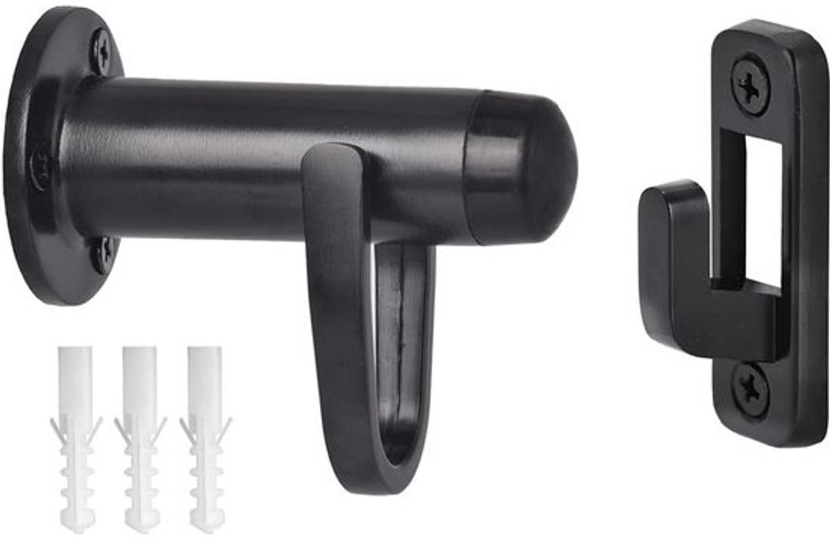 Zware Deurstopper met Haak en Geluidsdempende Rubberen Bumper - Wandmontage Deurhouder