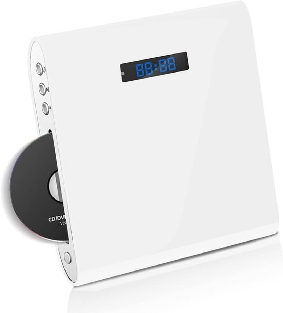 Slot in DVD-speler voor TV, alle regiovrije DVD-speler met AV/HDMI-uitgang en USB-ingang, 1080P HD DVD-speler met HDMI-kabel, afstandsbediening en AV-kabel, wandmonteerbaar (wit)
