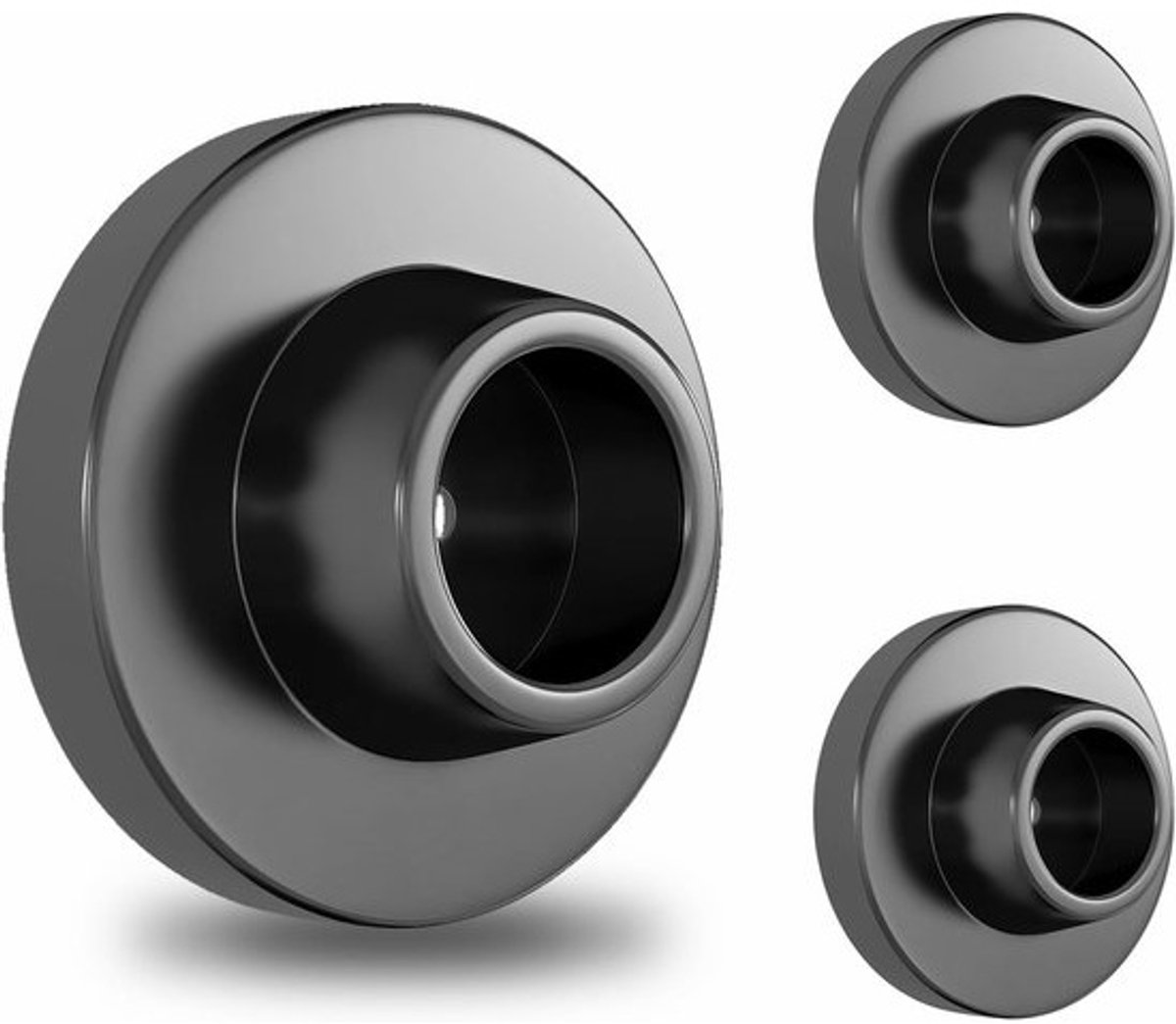 Deurstoppers - Muurbeschermers - Muren Beschermen - Schokabsorberend Rubber - 3 Stuks - Zwart