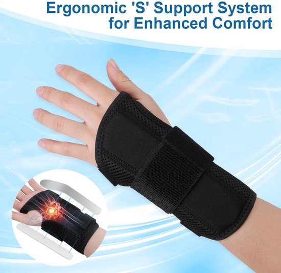 Verstelbare Polsbrace met Afneembare Metalen Splint voor Carpaal Tunnel Syndroom, Artritis en Tendonitis, Ondersteuning voor Sport en Herstel — afbeelding 5