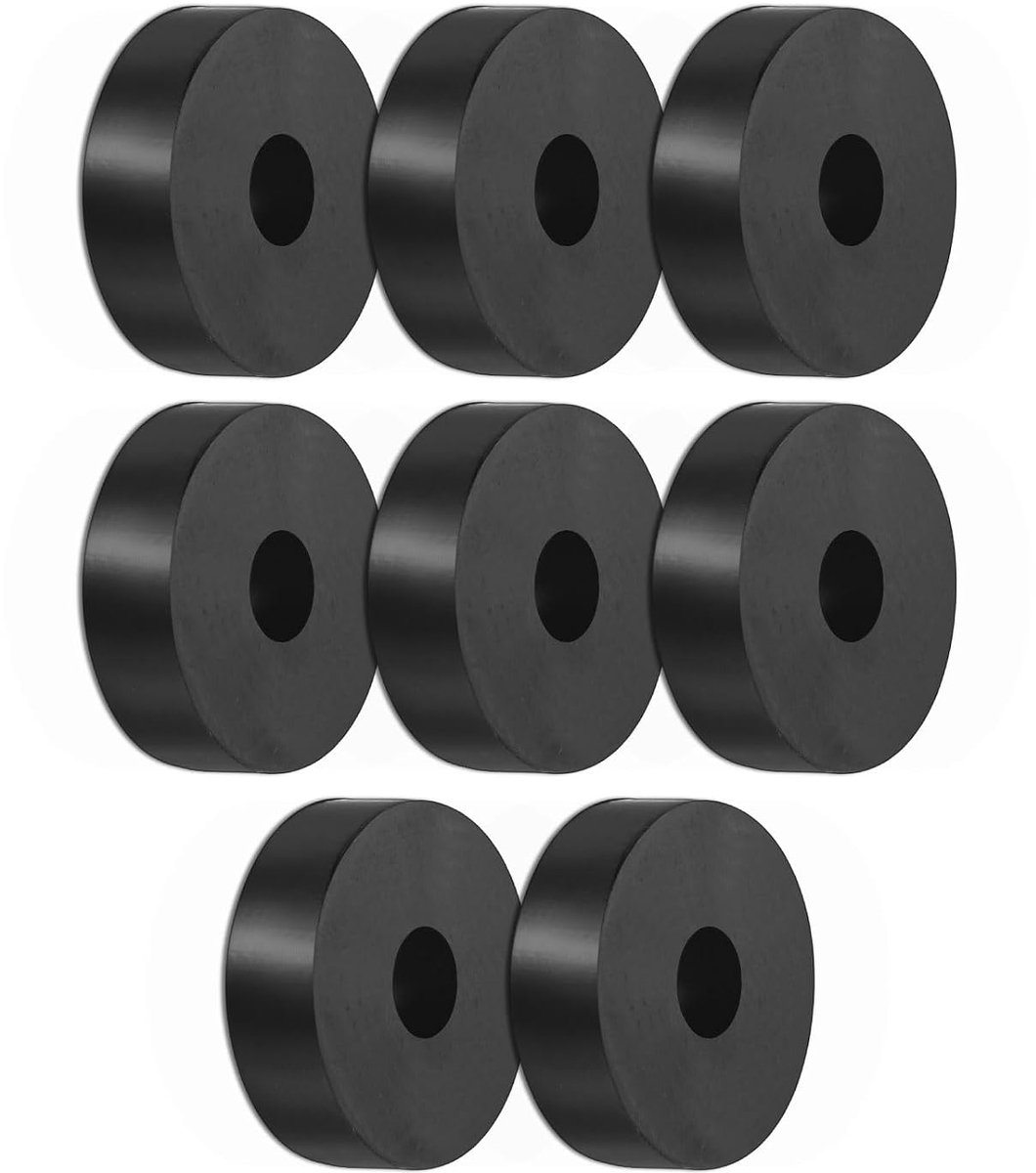 Set van 8 rubberen afdichtingen voor isolatie, 1,4 inch OD 0,4 inch (0,4 inch), dikte tegen trillingen, rond, mechanisch, voor accessoires voor huis en auto [zwart]