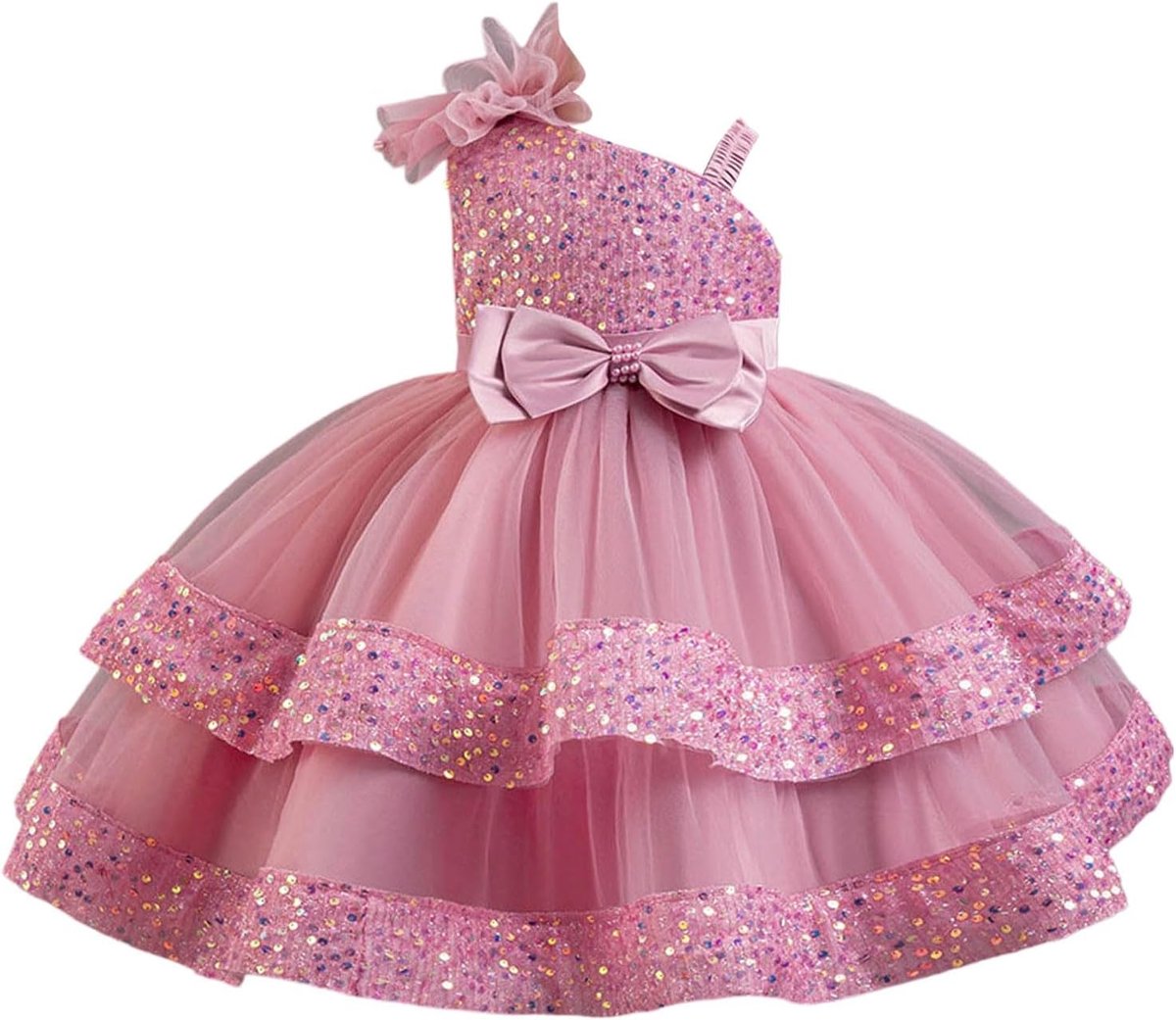 Prinsessenjurk voor meisjes, ceremonie, avond, doop, cocktail, baljurk, tule, kant, glamour, mouwloos, meisjes, koningin, Kerstmis, party, ruches, chic, A57
