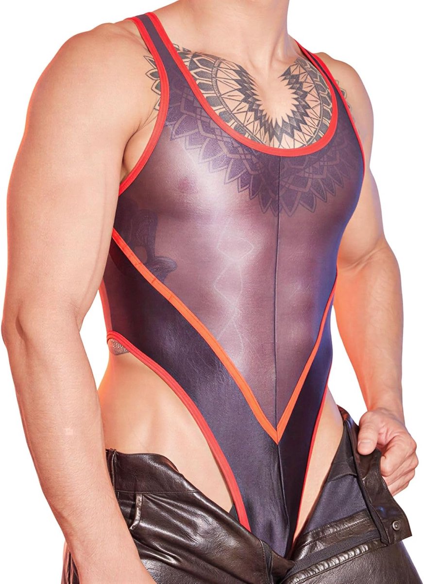 Ondergoed van transparante netstof, jumpsuit