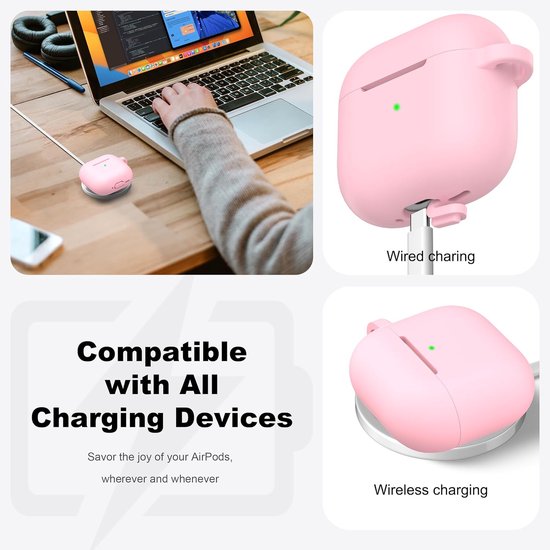 R-fun voor AirPods 4 Hoes (2024) Zacht Siliconen - Roze — afbeelding 5