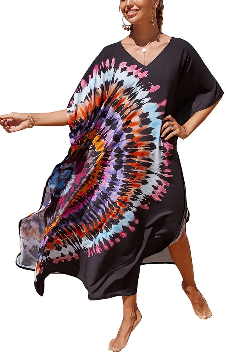 Strandjurk voor dames, kimono, maxi-kaftan, cover-ups