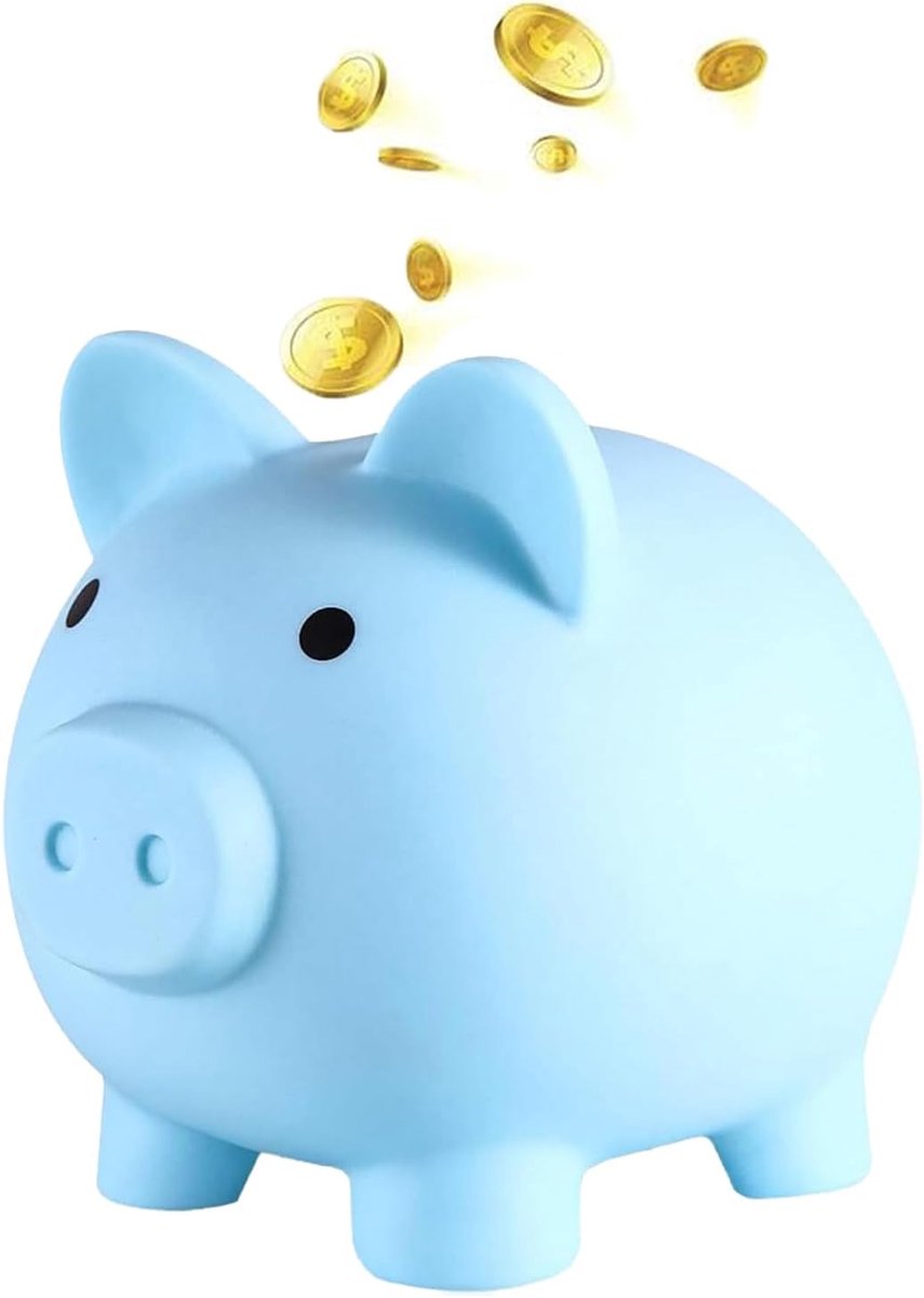 Spaarvarken, Piggy Bank, Geluksvarken Spaarpot voor Kinderen, Munten Spaarpot voor Bruiloften, Kerstmis, Halloween, Verjaardagsgeschenken (Blauw)
