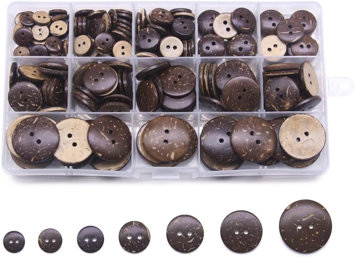Knopen Naai Box voor het naaien van Scrapbooking Klapperen Kledingaccessoires Bruin