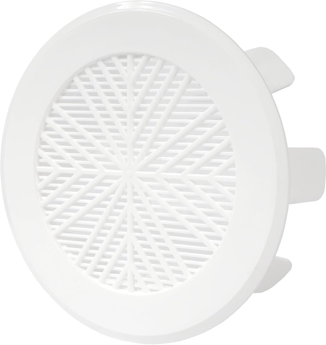Systems Ventilatierooster, diameter 100-125 mm, verstelbaar, rond, wit, flexibel, met beschermrooster, CVC-ventilatierooster voor badkamer, thuiskantoor, keuken