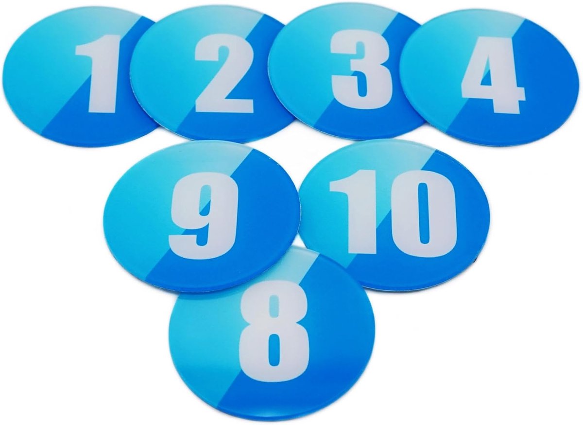 60mm acryl ronde tafel nummers opslag lockers kabinet nummer (1-10) pubs restaurants clubs - blauw 1 tot 10