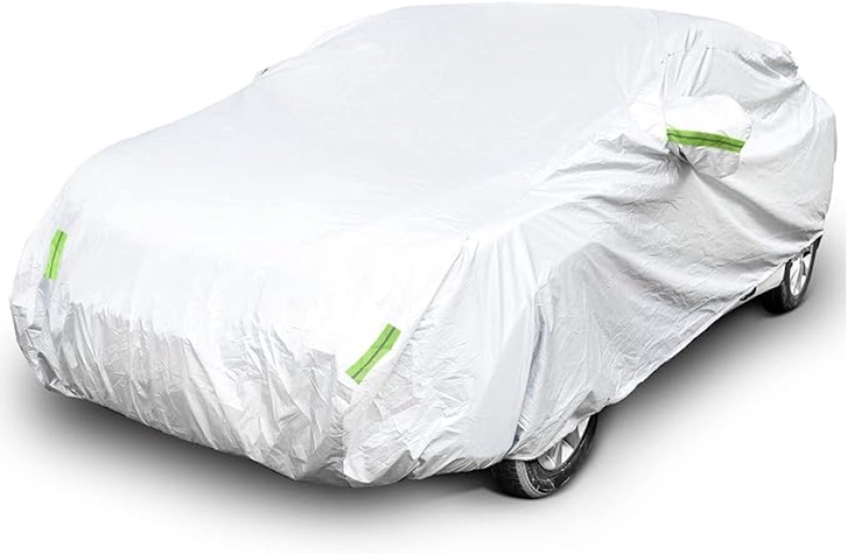 Universele Autohoes Sedan 350-400 cm - 190T Waterdichte Ademende Buitenhoes met Reflecterende Strepen en Spiegelzak