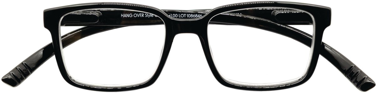 I Need you G81700 Leesbril Hang over style +2.50 zwart - incl. opbergpouch - lange poten