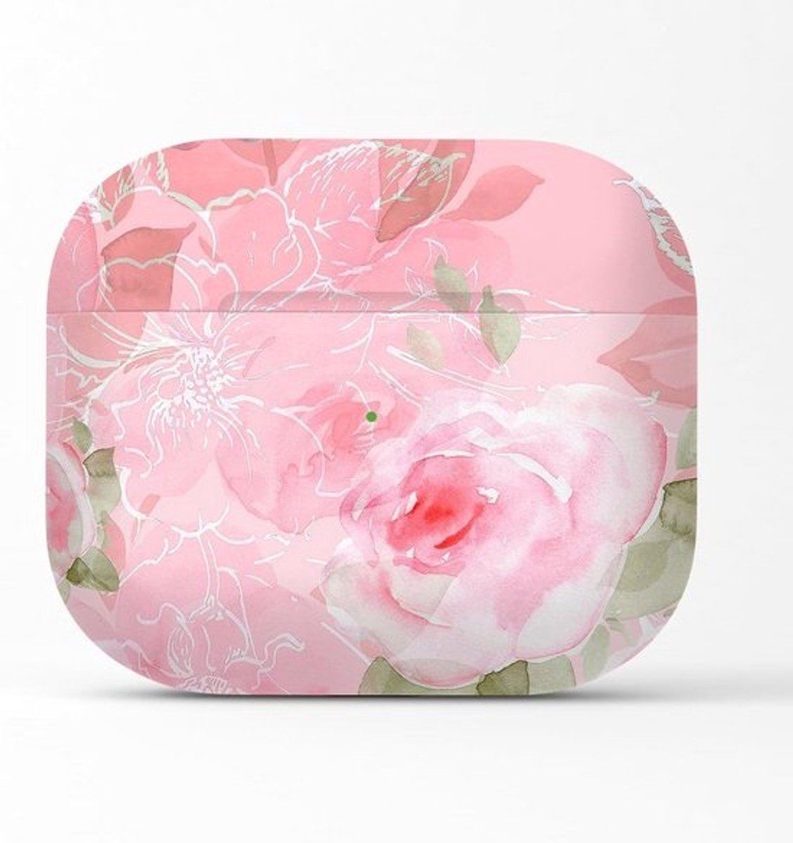 Dunne Beschermhoes met Sleutelhanger voor AirPods 3 - Neon Bloemenpatroon