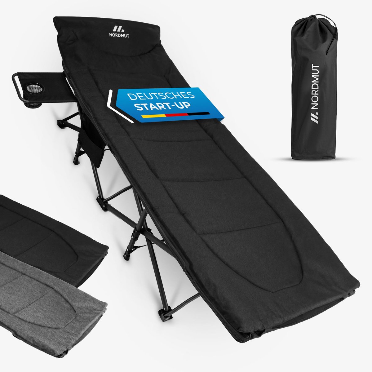 Veldbed inklapbaar - met comfortabele matras - belastbaar tot 200 kg - ideaal voor camping en gasten - ShopVlot