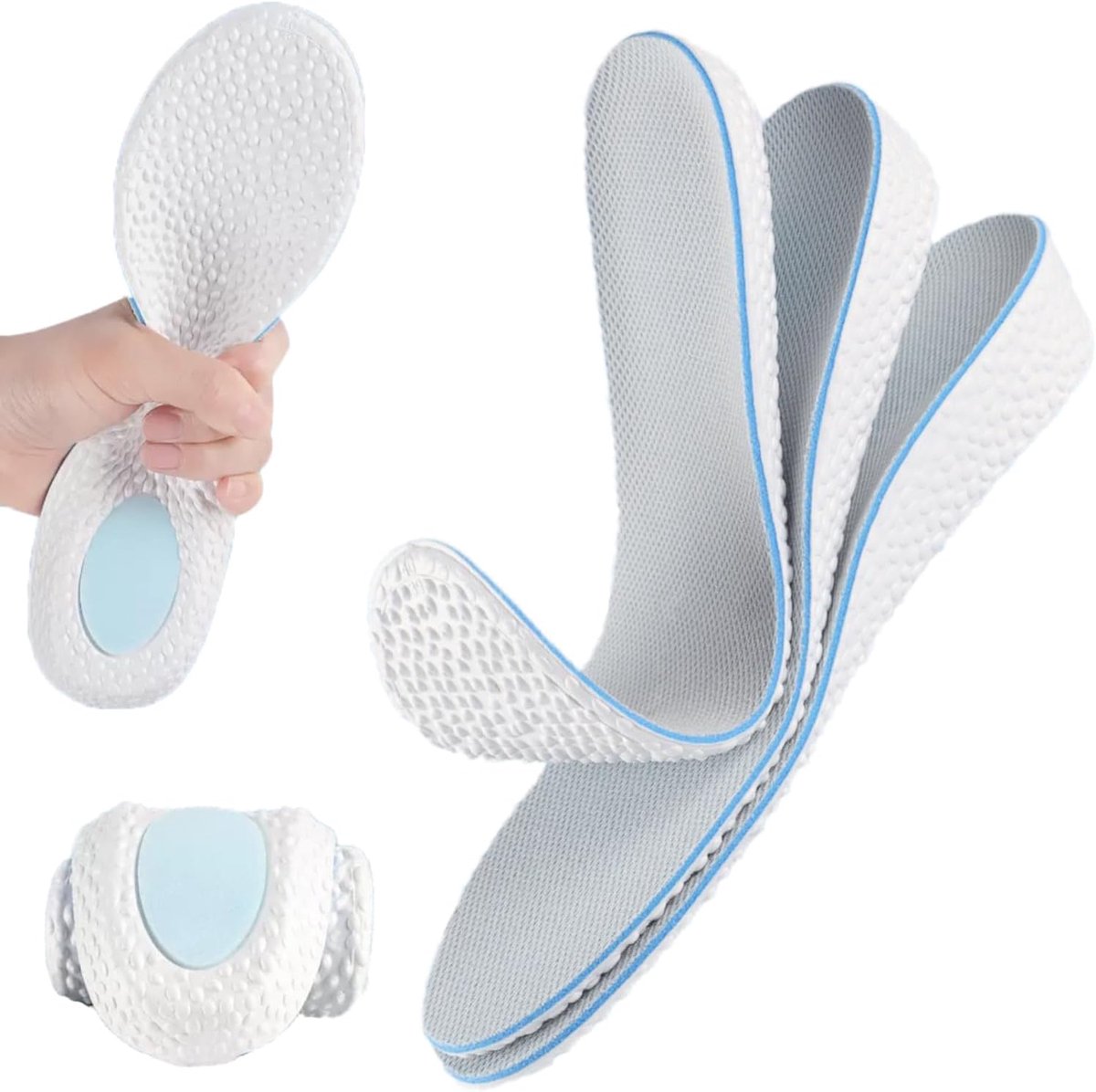 Inlegzolen voor Schoenen,Elastische en Ademende Kussentjes,Schokabsorberend, Ideale Vervanging voor Sportzolen voor Mannen en Vrouwen (1.5CM, 41-42)