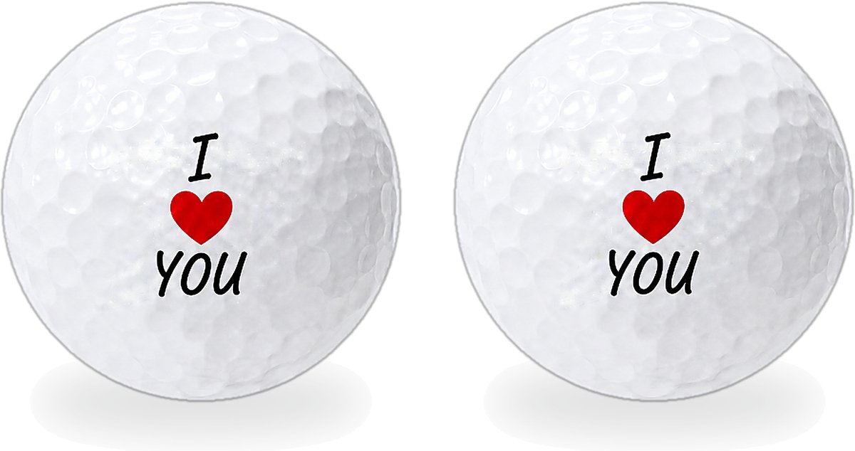 Wilson Golfballen I Love You - Valentijn Golf Cadeau - 2 stuks - Golfbal met Opdruk
