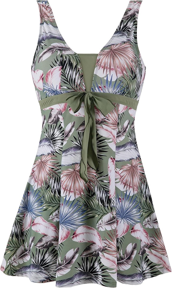 Dames Eendelig Badmode met Shorts Elegant Effen Badmode Een Stuk Figuurvormende Tankini Plus Size Badmode