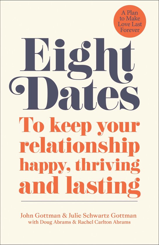 Boek "Eight Dates" met de ondertitel "To keep your relationship happy, thriving and lasting".