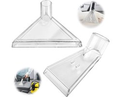 2 Extractie Mondstukken voor Stofzuiger - Bekledingszuigmond voor Nat-/Droogzuigers - 38mm Aansluiting - Voor het Reinigen van Bank, Tapijt, Autostoelen & Matras - Transparant