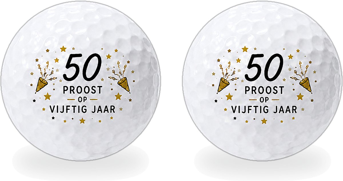 Wilson Golfballen 50 Jaar Abraham Sarah - Verjaardag Golf Cadeau - 2 stuks - Bedrukte Golfballen
