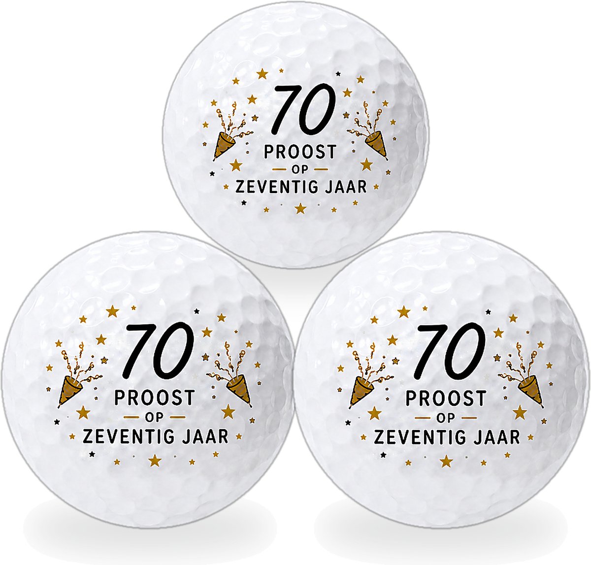 Golfballen 70 Jaar - Verjaardag Golf Cadeau - 3 stuks - Wilson - Golfbal met Opdruk