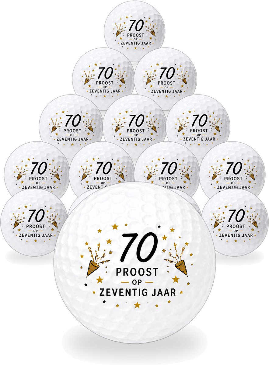 Golfballen 70 Jaar - Verjaardag Golf Cadeau - 15 stuks - Wilson - Golfbal met Opdruk
