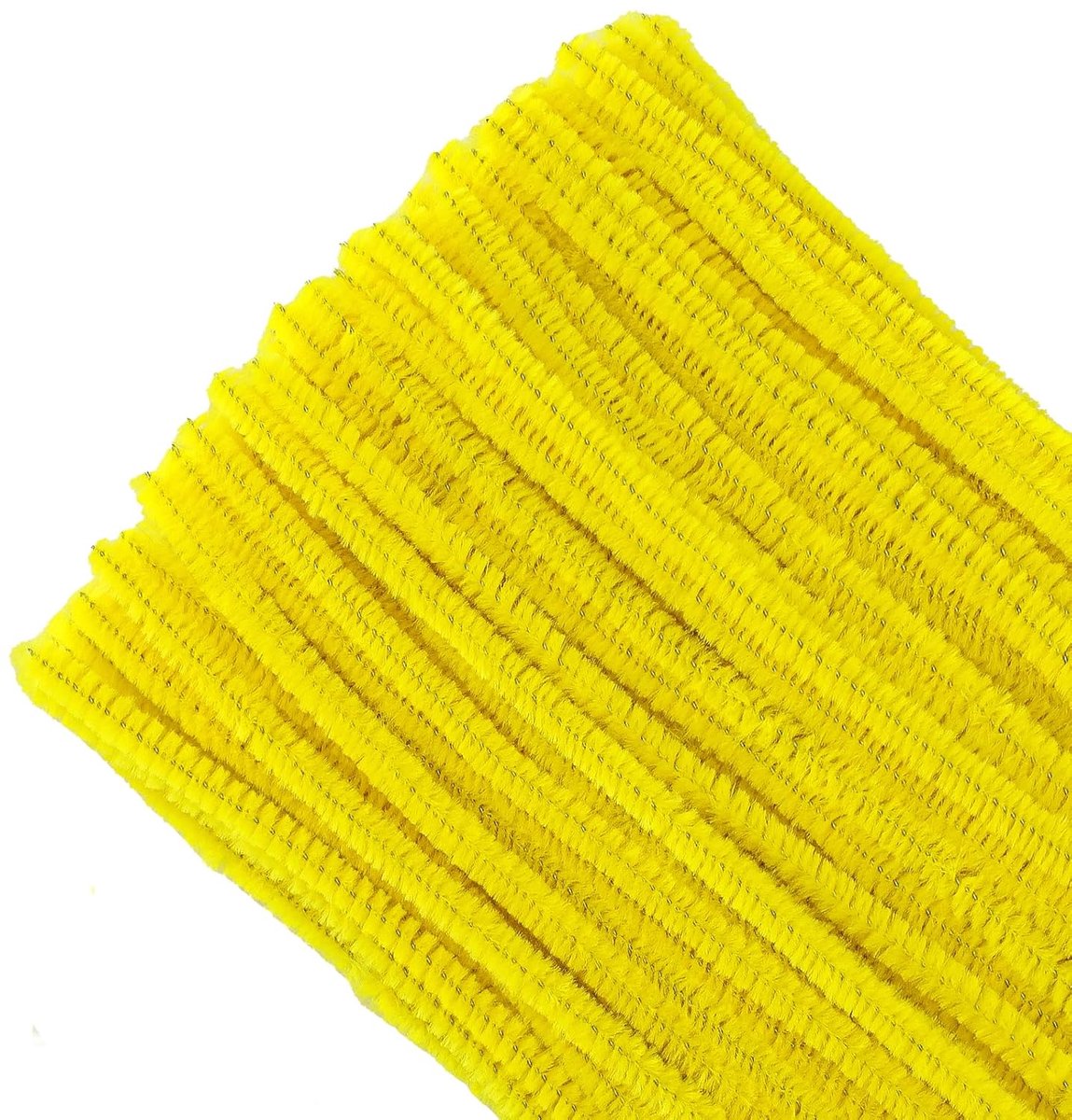 100 stuks chenilledraad, geel, chenille-staven, 6 mm x 30 cm