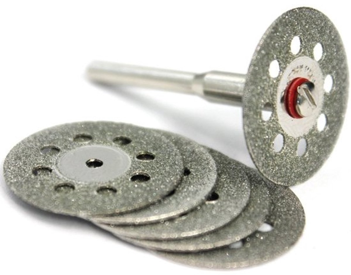 Diamant slijpschijven - Snijschijven - Precisiewerk - Dubbelzijdig gecoat - 6 stuks 22 mm - Zilver