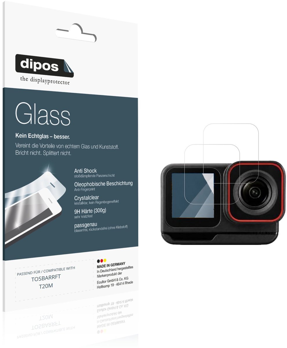 dipos – 2x Pantserfolie geschikt voor TOSBARRFT T20M Buitenkant | 9H Screenprotector